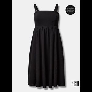 Torrid Retro Chic Midi Woven Shadow Tank Skater Dress